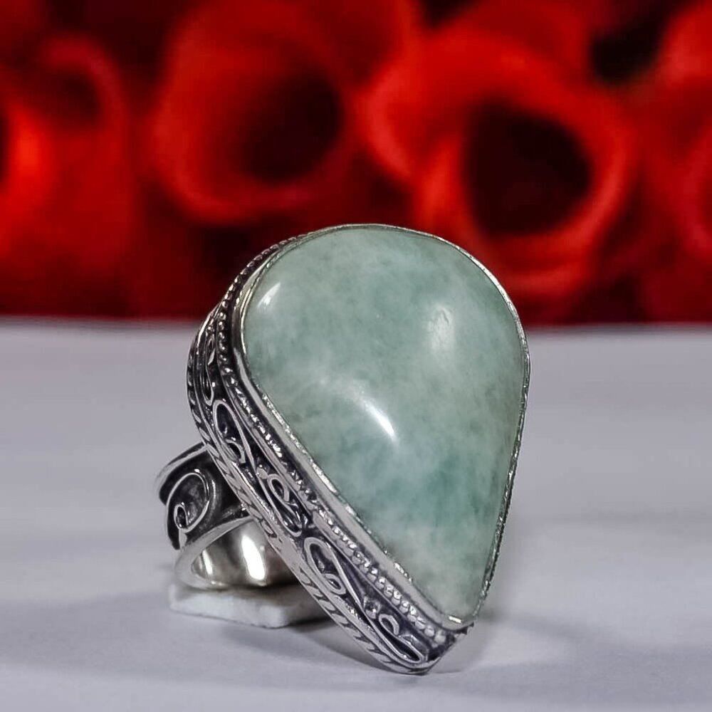 New Womens Large Larimar Sterling Silver Size 7